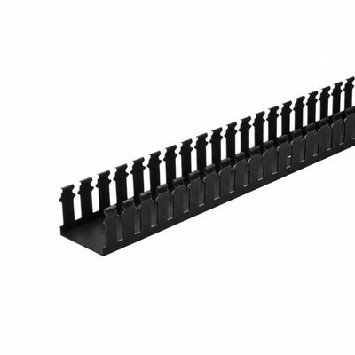 HellermannTyton 181-32004 Slotted Wall Wiring Duct, 3" X 2", Non-Adhesive, PVC, Black, 120ft/Carton
