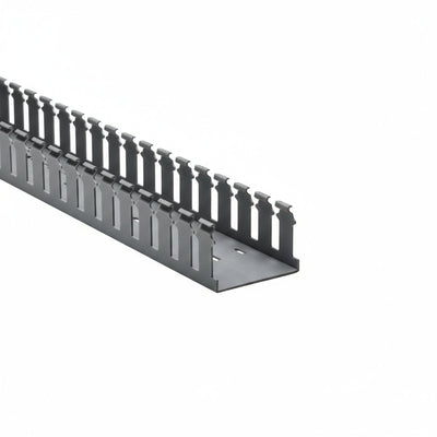 HellermannTyton 181-32005 Slotted Wall Wiring Duct, 3" X 2", Non-Adhesive, PVC, Gray, 30ft/Box