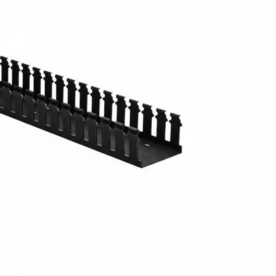 HellermannTyton 181-32016 Slotted Wall Wiring Duct, 3" X 2", Non-Adhesive, PVC, Black, 30ft/Box