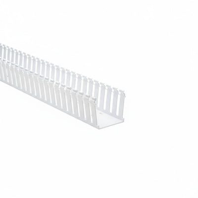 HellermannTyton 181-33017 Slotted Wall Wiring Duct, 3" X 3", Non-Adhesive, PVC, White, 30ft/Box