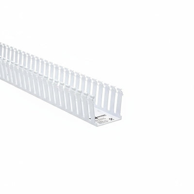 HellermannTyton 181-33018 Slotted Wall Wiring Duct, 3" X 3", Non-Adhesive, PVC, White, 120ft/Carton