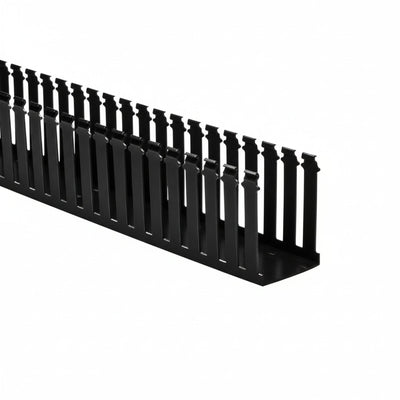 HellermannTyton 181-34002 Slotted Wall Wiring Duct, 3" X 4", Non-Adhesive, PVC, Black, 120ft/Carton
