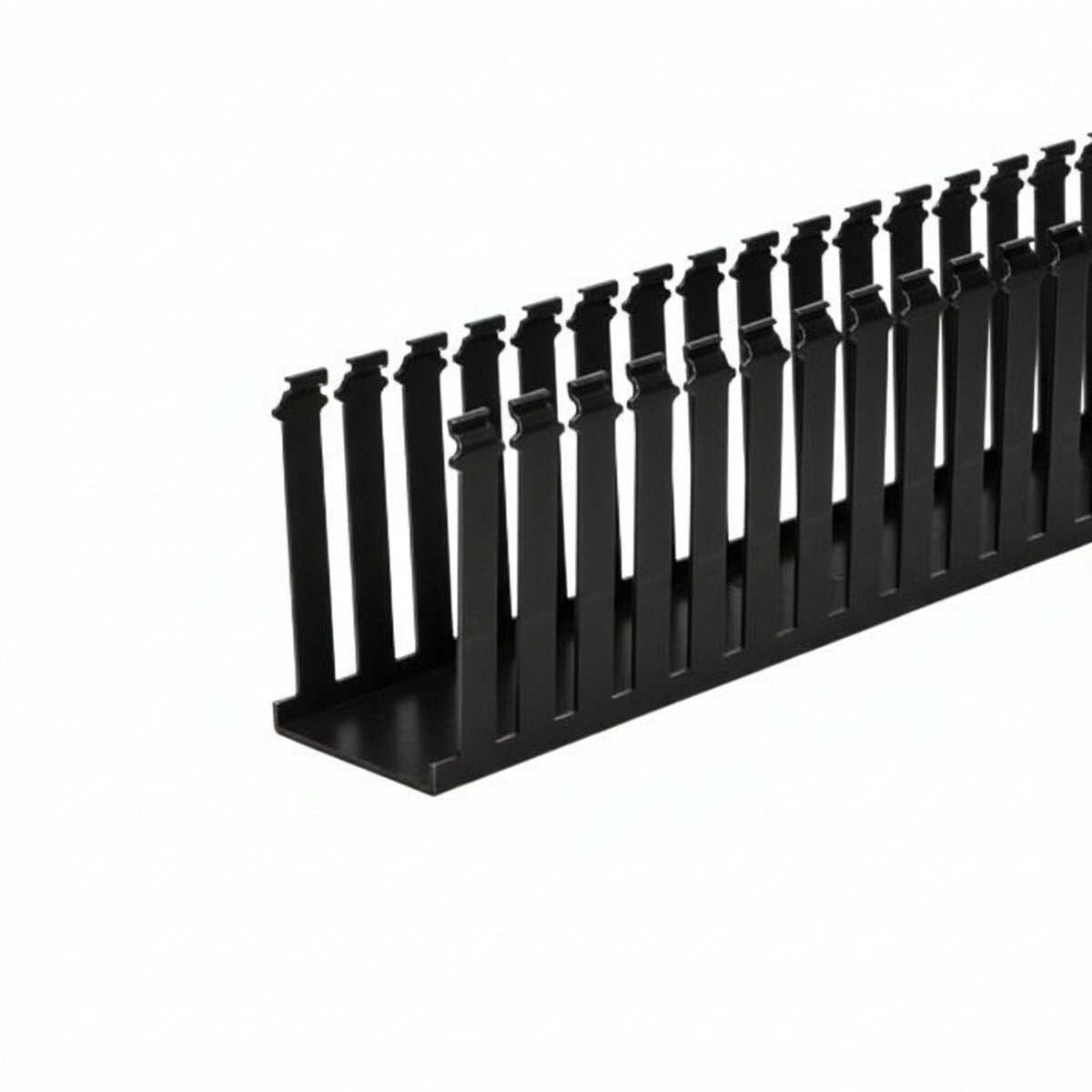 HellermannTyton 181-35002 Slotted Wall Wiring Duct, 3" X 5", Non-Adhesive, PVC, Black, 120ft/Carton