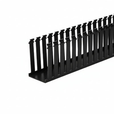 HellermannTyton 181-35002 Slotted Wall Wiring Duct, 3" X 5", Non-Adhesive, PVC, Black, 120ft/Carton