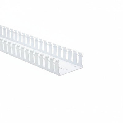 HellermannTyton 181-42010 Slotted Wall Wiring Duct, 4" X 2", Non-Adhesive, PVC, White, 120ft/Carton