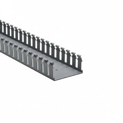 HellermannTyton 181-42012 Slotted Wall Wiring Duct, 4" X 2", Adhesive, PVC, Gray, 30ft/Box