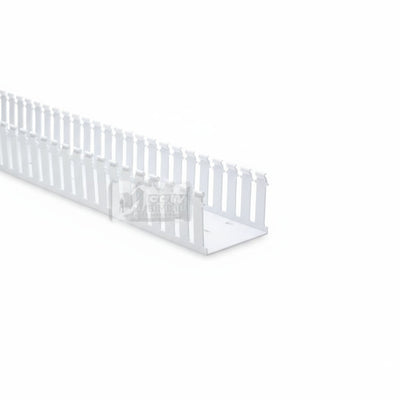 HellermannTyton 181-43006 Slotted Wall Wiring Duct, 4" X 3", Non-Adhesive, PVC, White, 120ft/Carton