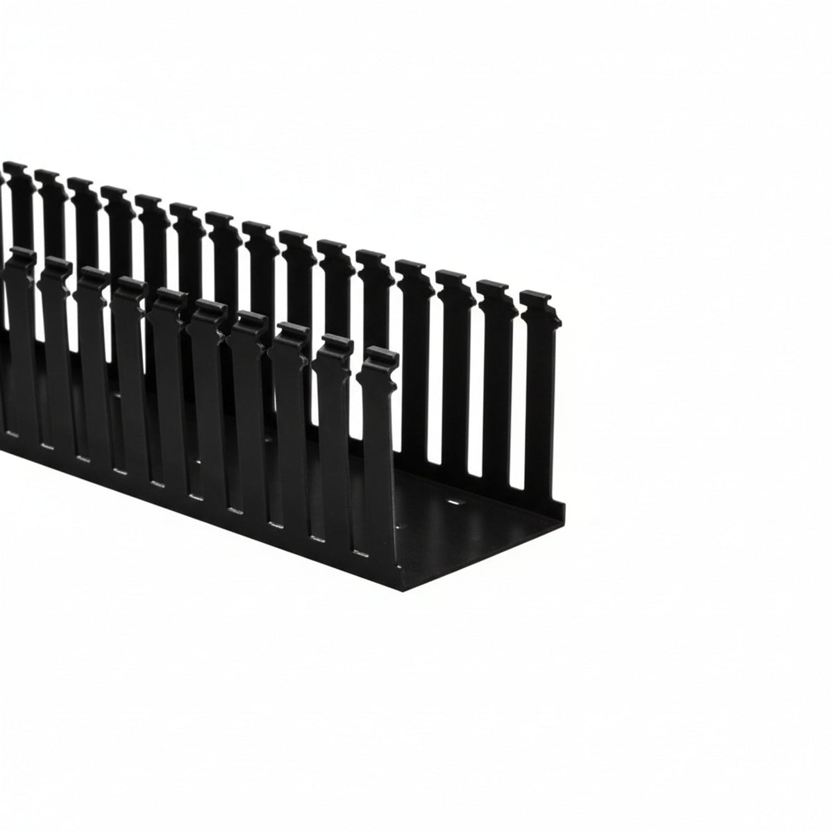 HellermannTyton 181-44020 Slotted Wall Wiring Duct, 4" X 4", Non-Adhesive, PVC, Black, 120ft/Carton