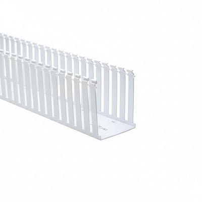 HellermannTyton 181-45011 Slotted Wall Wiring Duct, 4" X 5", Non-Adhesive, PVC, White, 60ft/Carton