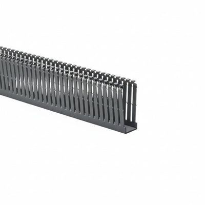 HellermannTyton 184-13005 High Density Slotted Wall Wiring Duct, 1" X 3", Non-Adhesive, PVC, Gray, 120ft/Carton
