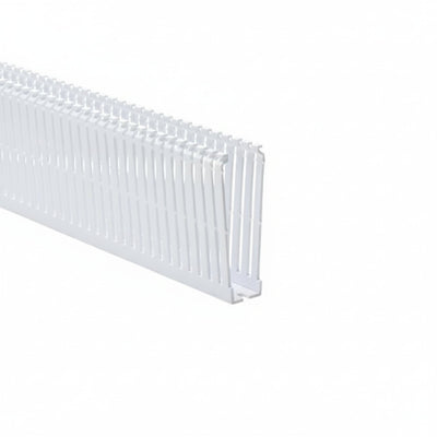 HellermannTyton 184-14003 High Density Slotted Wall Wiring Duct, 1" X 4", Non-Adhesive, PVC, White, 30ft/Box