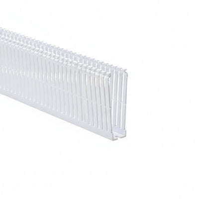 HellermannTyton 184-14004 High Density Slotted Wall Wiring Duct, 1" X 4", Non-Adhesive, PVC, White, 120ft/Carton