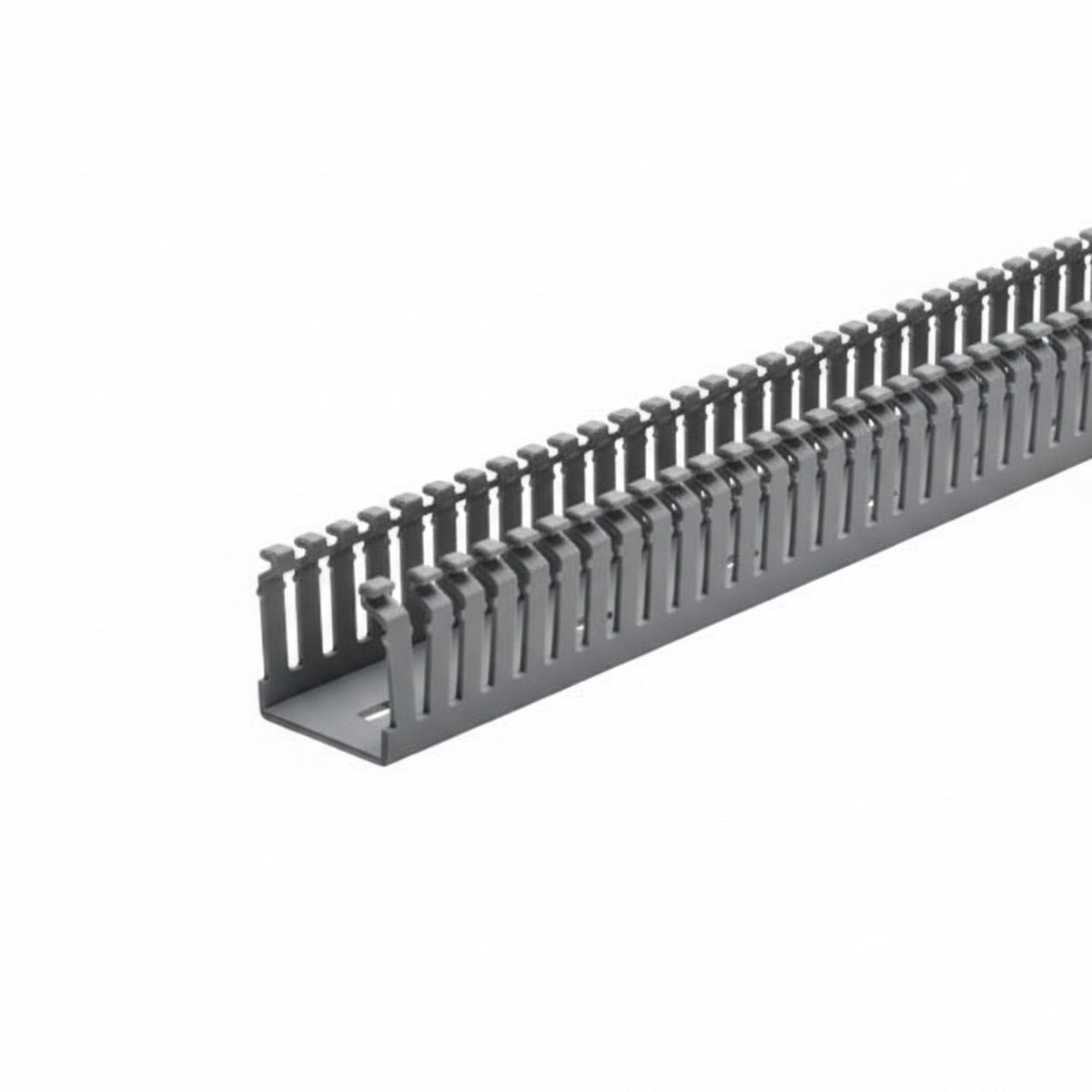 HellermannTyton 184-15152 High Density Slotted Wall Wiring Duct, 1.5" X 1.5", Non-Adhesive, PVC, Gray, 120ft/Carton