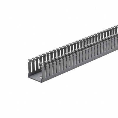 HellermannTyton 184-15152 High Density Slotted Wall Wiring Duct, 1.5" X 1.5", Non-Adhesive, PVC, Gray, 120ft/Carton