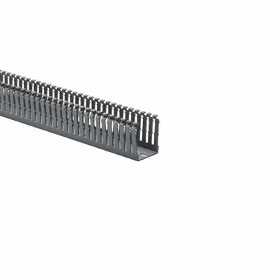 HellermannTyton 184-15202 High Density Slotted Wall Wiring Duct, 1.5" X 2", Non-Adhesive, PVC, Gray, 120ft/Carton