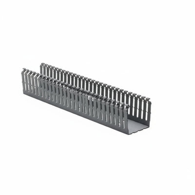 HellermannTyton 184-22005 High Density Slotted Wall Wiring Duct, 2" X 2", Non-Adhesive, PVC, Gray, 120ft/Carton