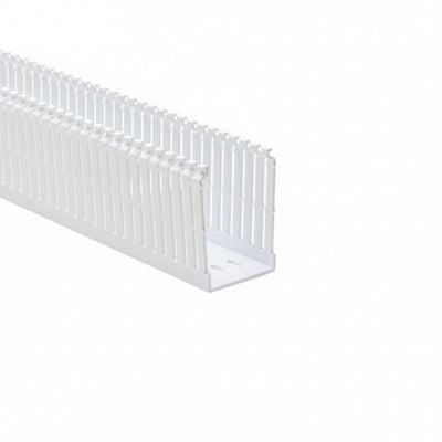 HellermannTyton 184-23006 High Density Slotted Wall Wiring Duct, 2" X 3", Non-Adhesive, PVC, White, 120ft/Carton