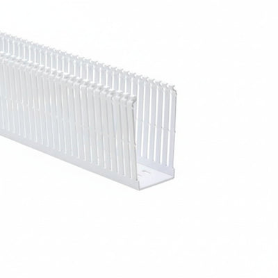 HellermannTyton 184-24007 High Density Slotted Wall Wiring Duct, 2" X 4", Non-Adhesive, PVC, White, 120ft/Carton