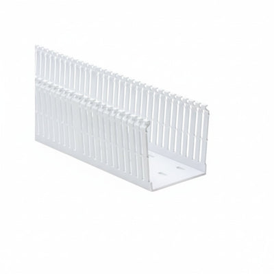 HellermannTyton 184-33003 High Density Slotted Wall Wiring Duct, 3" X 3", Non-Adhesive, PVC, White, 30ft/Box