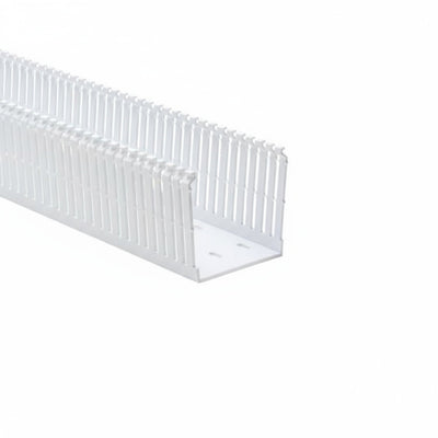 HellermannTyton 184-33004 High Density Slotted Wall Wiring Duct, 3" X 3", Non-Adhesive, PVC, White, 120ft/Carton