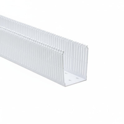 HellermannTyton 184-34004 High Density Slotted Wall Wiring Duct, 3" X 4", Non-Adhesive, PVC, White, 30ft/Box