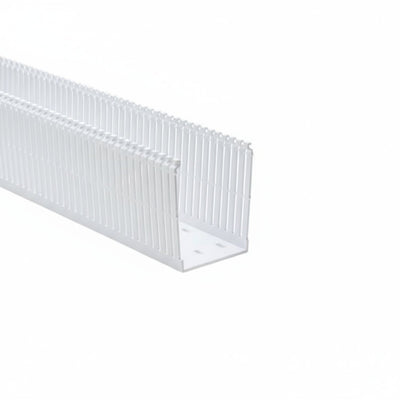 HellermannTyton 184-34005 High Density Slotted Wall Wiring Duct, 3" X 4", Non-Adhesive, PVC, White, 120ft/Carton