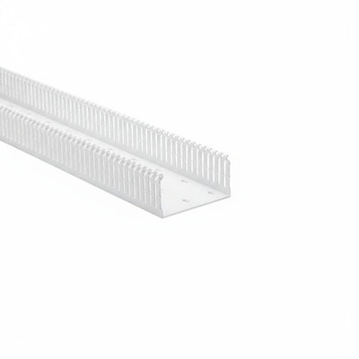 HellermannTyton 184-42003 High Density Slotted Wall Wiring Duct, 4" X 2", Non-Adhesive, PVC, White, 120ft/Carton