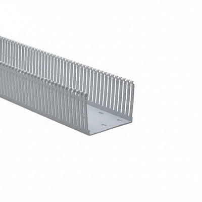 HellermannTyton 184-43002 High Density Slotted Wall Wiring Duct, 4" X 3", Non-Adhesive, PVC, White, 30ft/Box