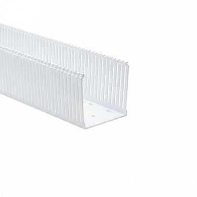 HellermannTyton 184-44003 High Density Slotted Wall Wiring Duct, 4" X 4", Non-Adhesive, PVC, White, 30ft/Box