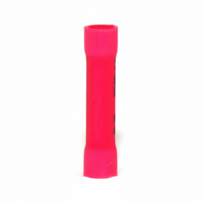 22-18 AWG Red Vinyl Insulated Butted Seam Butt Connectors, 100/bag