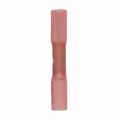 22-18 AWG Red Polyolefin Insulated Heat Shrink Butt Connectors, 100/bag