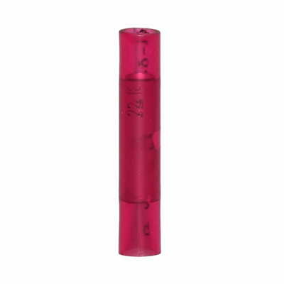 22-18 AWG .990 Length Nylon Insulated Butt Splice Connector - Seamless Straight 100/Bag