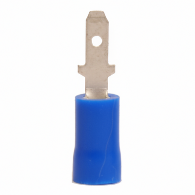 16-14 AWG Blue Vinyl Insulated Butted Seam Disconnect Terminals 100/bag