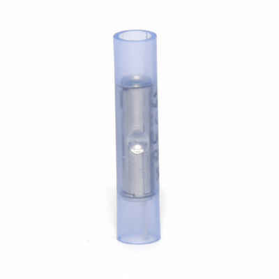 16-14 AWG Blue Nylon Insulated Butted Seam Straight Butt Connectors, 100/bag