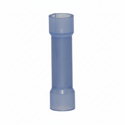 16-14 AWG Blue Nylon Insulated Butted Seam Straight Butt Connectors, 100/bag