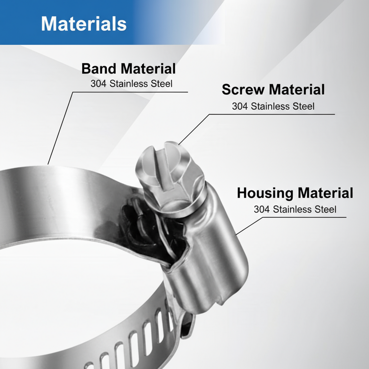 #104S All Stainless Steel Hose Clamp 10/box