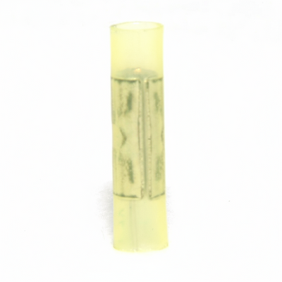 12-10 AWG Yellow Nylon Insulated Butted Seam Straight Butt Connectors 100/bag