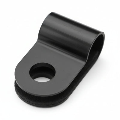 HellermannTyton 211-60001 P-Clamp, 0.39" Wide, 0.20'' Max Bundle Dia, 0.17'' Mounting Hole Dia, PA66HS, Black, 100/pkg