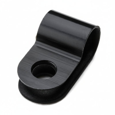 HellermannTyton 211-60002 P-Clamp, 0.39" Wide, 0.26'' Max Bundle Dia, 0.17'' Mounting Hole Dia, PA66HS, Black, 100/pkg
