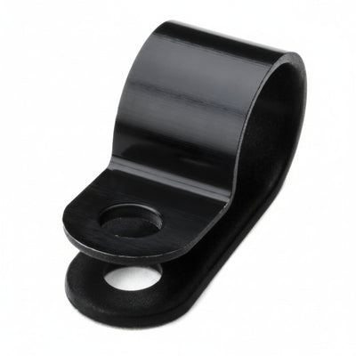 HellermannTyton 211-60005 P-Clamp, 0.39" Wide, 0.43'' Max Bundle Dia, 0.17'' Mounting Hole Dia, PA66HS Black, 100/pkg