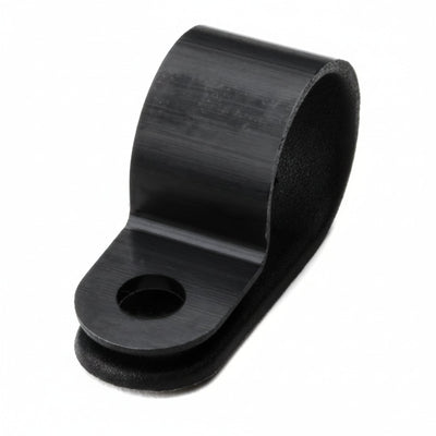 HellermannTyton 211-60006 P-Clamp, 0.39" Wide, 0.49'' Max Bundle Dia, 0.17'' Mounting Hole Dia, PA66HS Black, 100/pkg