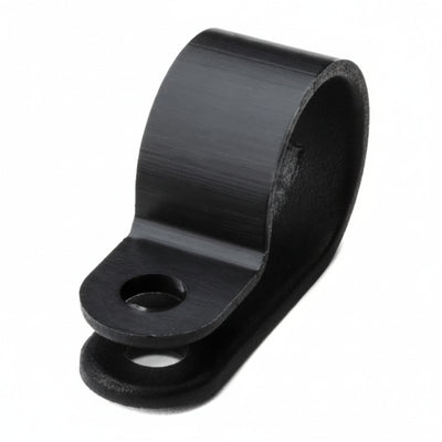HellermannTyton 211-60007 P-Clamp, 0.39" Wide, 0.55'' Max Bundle Dia, 0.17'' Mounting Hole Dia, PA66HS Black, 100/pkg