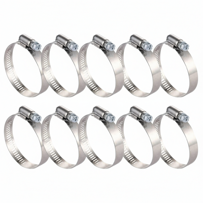 #8P Stainless Steel Hose Clamp w/ Zinc Plated Screw 10/box