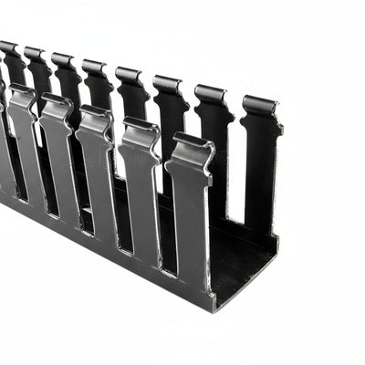 HellermannTyton 181-00554 Slotted Wall Wiring Duct, 2" X 1", Non-Adhesive, PVC, Black, 120ft/Carton