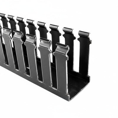 HellermannTyton 181-00557 Slotted Wall Wiring Duct, 3" X 1", Non-Adhesive, PVC, Black, 120ft/Carton