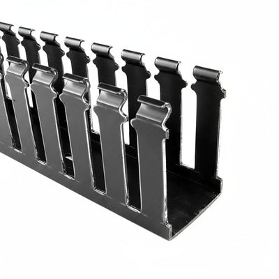 HellermannTyton 181-00584 Slotted Wall Wiring Duct, 3" X 1", Adhesive, PVC, Black, 120ft/Carton
