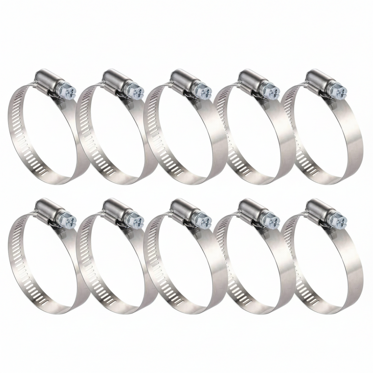 #12 Stainless Steel Hose Clamp w/ Zinc Plated Screw 10/box