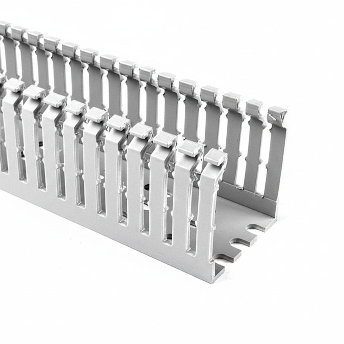 HellermannTyton 184-11010 High Density Slotted Wall Wiring Duct, 1" X 1.5", Non-Adhesive, PVC, Gray, 120ft/Carton