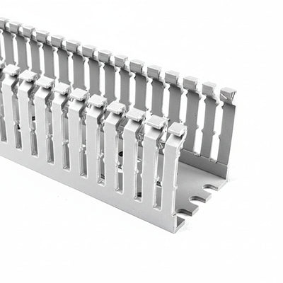 HellermannTyton 184-11010 High Density Slotted Wall Wiring Duct, 1" X 1.5", Non-Adhesive, PVC, Gray, 120ft/Carton