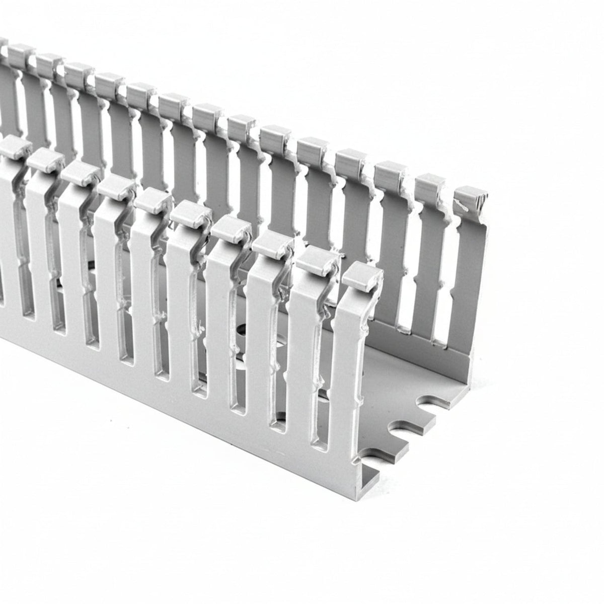 HellermannTyton 184-15101 High Density Slotted Wall Wiring Duct, 1.5" X 1", Non-Adhesive, PVC, Gray, 120ft/Carton